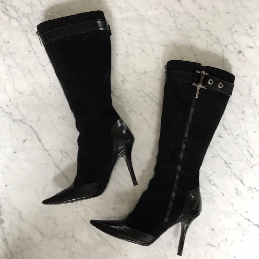 Christian Dior black suede boots